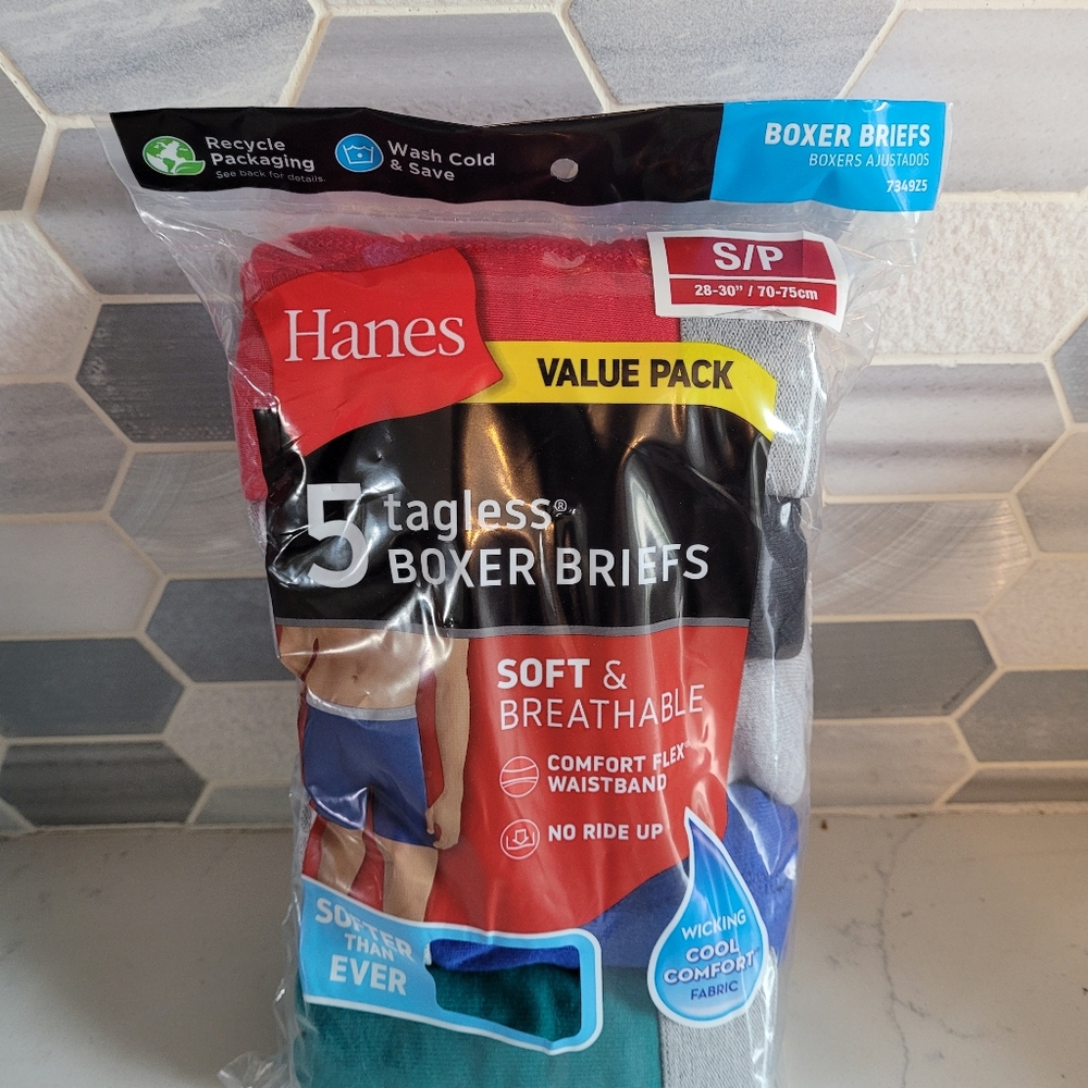 Hanes ComfortSoft® TAGLESS® Men's Boxer Briefs 5-PackStyle Size Small